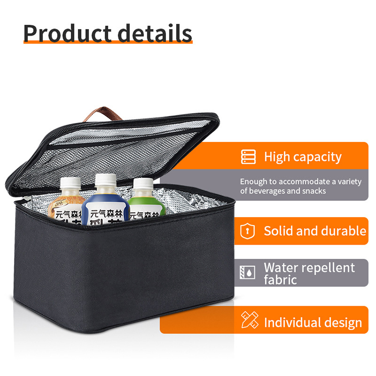 Polyester aluminum portable thermal insulated lunch storage bag