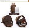 mini Coffee Canvas Backpack with zip
