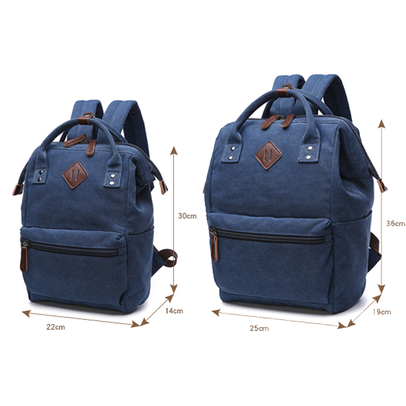 Unisex School Plain Fashion College Backpacks Canvas Bag 