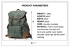 teenager school backpack canvas leather vintage bagpack for men