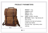 waxed canvas bagpack leather outdoor laptop men backpack