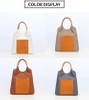 Unisex tote shoulder handbag canvas bag with leather