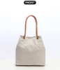 Cotton Shoulder Tote Canvas Bag With Vegetable Tanned