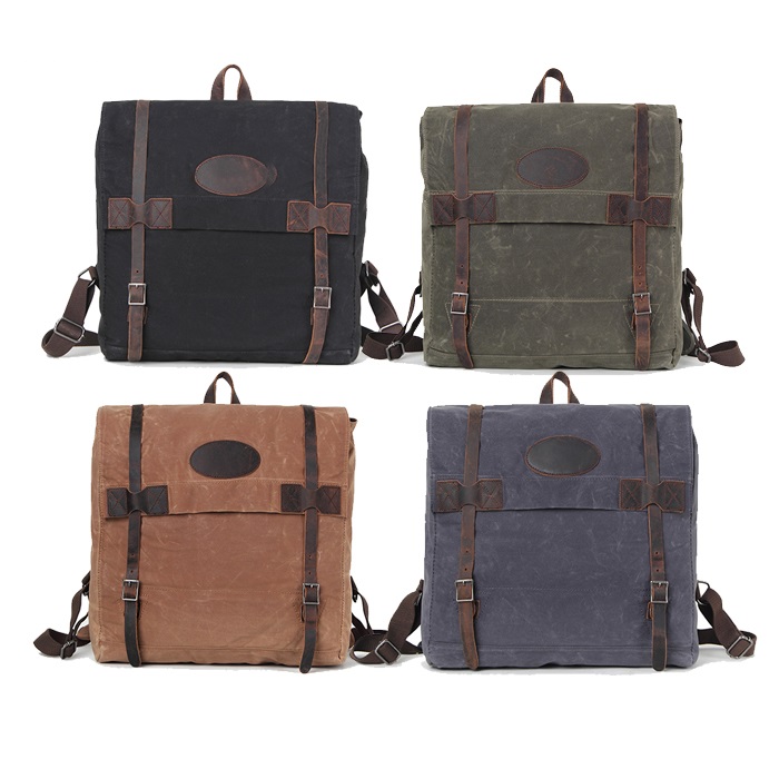 waterproof vintage waxed canvas book bag school backpack 