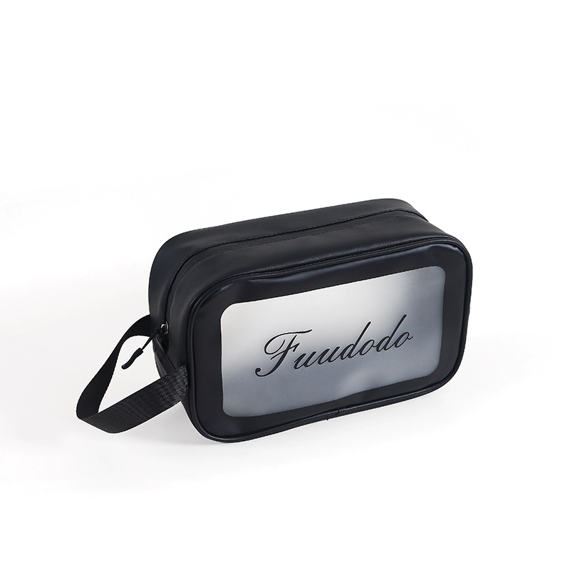 Frosted custom portable waterproof storage pu cosmetic bag