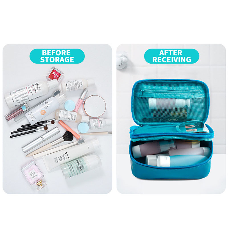Custom Colorful Pu Toiletry Case Storage Cosmetic Makeup Bag