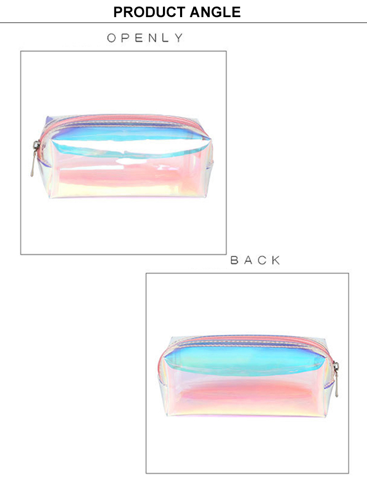 Holographic Colorful TPU Waterproof Transparent Storage Toiletry Bag