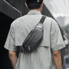 Men chest pack multifunctional leather messenger waist bag