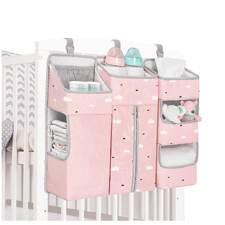 Customized baby bedside storage diaper toy organizing bag 