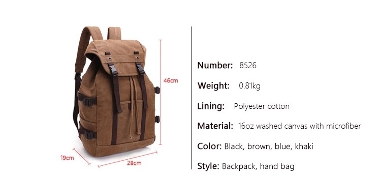 good quality Coffee Canvas Backpack For work