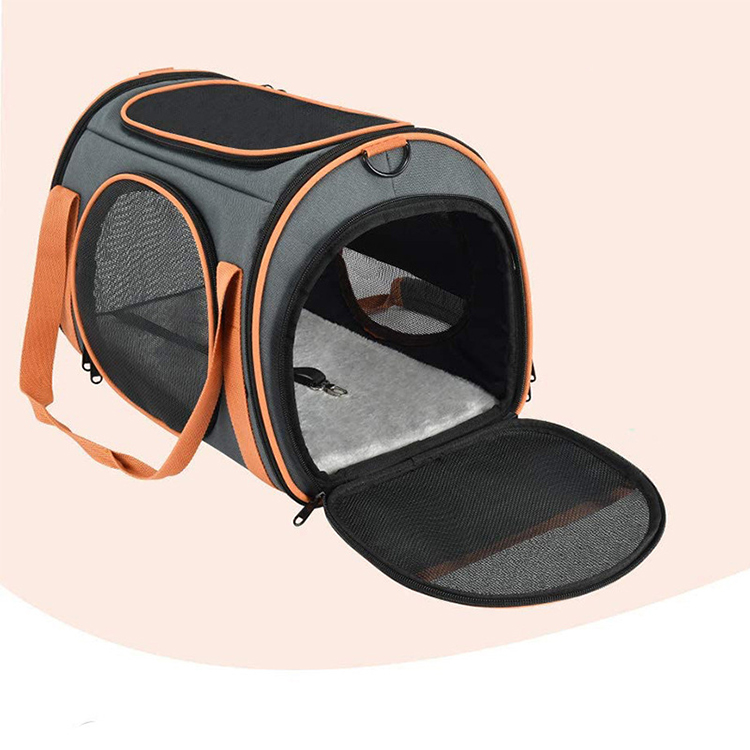 Soft-sided breathable travel carrier cat pet carrying bag