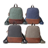 Vintage genuine leather backpack canvas bag in winter