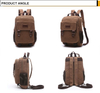 mini Coffee Canvas Backpack with pockets
