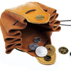 custom portable genuine leather drawstring pouch dice bag