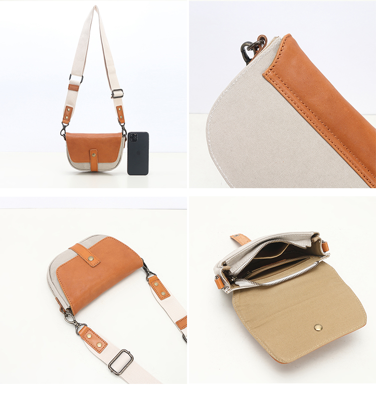 canvas leather satchel shopping messenger crossbody sling bag 