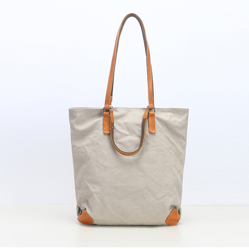 Canvas Leather Tote Handbags Casual Shoulder Work Bag