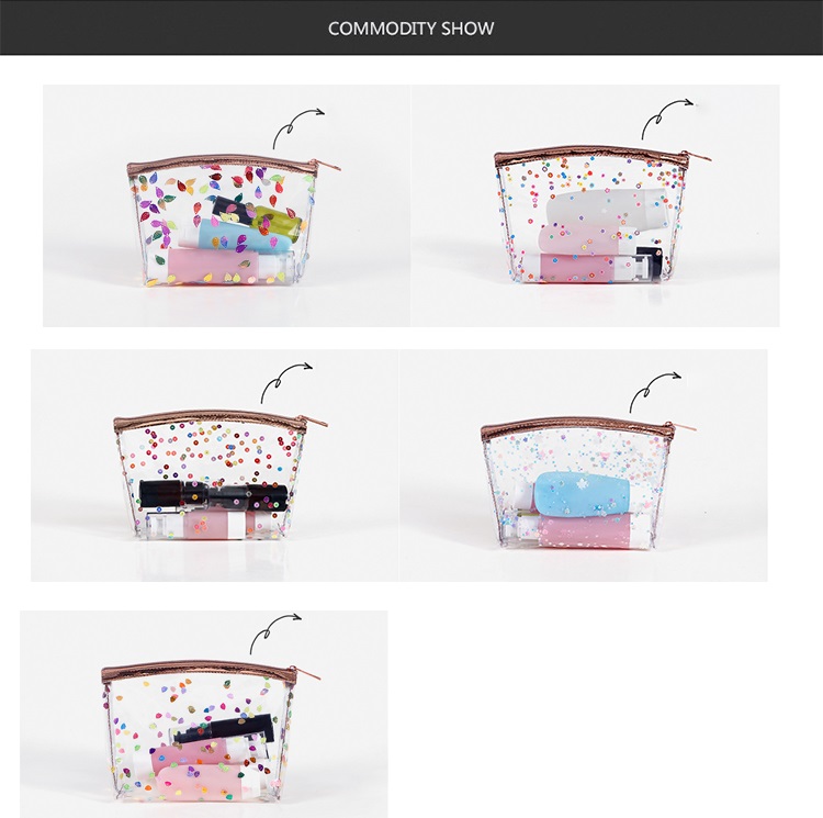 PVC zipper cosmetic bag transparent waterproof wash bag