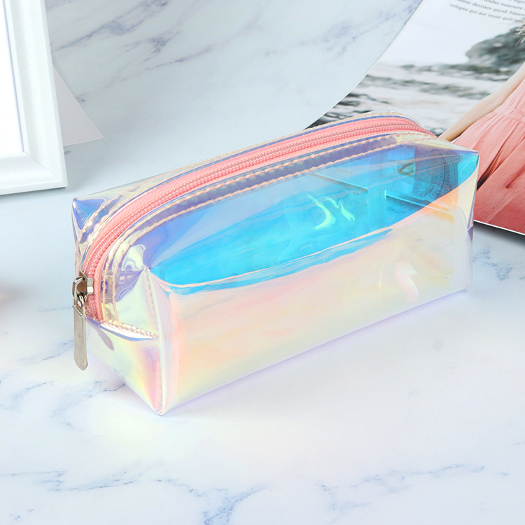 Holographic Colorful TPU Waterproof Transparent Storage Toiletry Bag