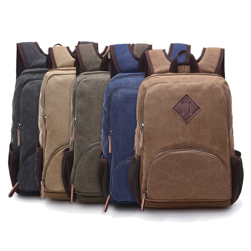 large Coffee Canvas Backpack for college