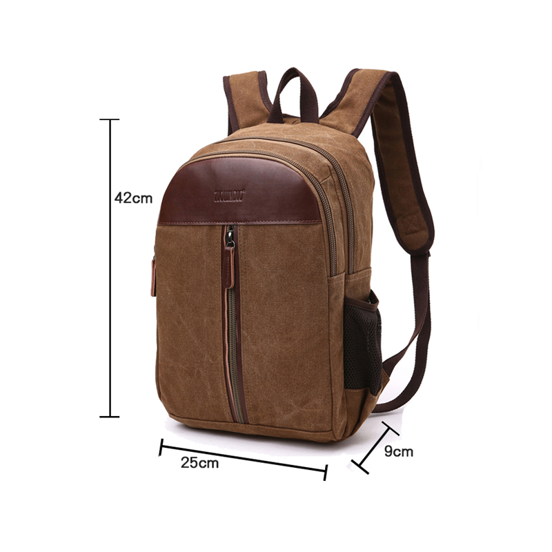 good quality Coffee Canvas Backpack for college