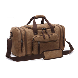 Large durable weekend travel canvas bag in winter