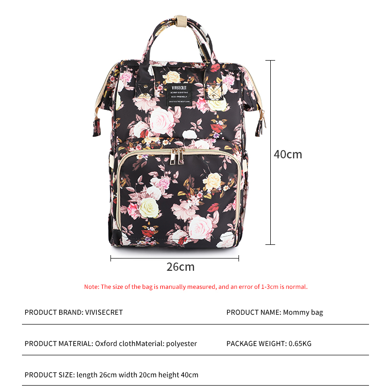 heat transfer printing polyester diaper bag for baby