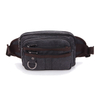 Black fanny pack waist canvas bag with zipper