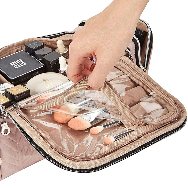 Customization portable leather velvet cosmetic storage bag