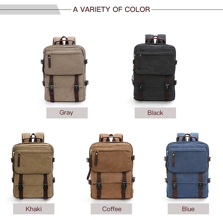 durable Coffee Canvas Backpack for youth