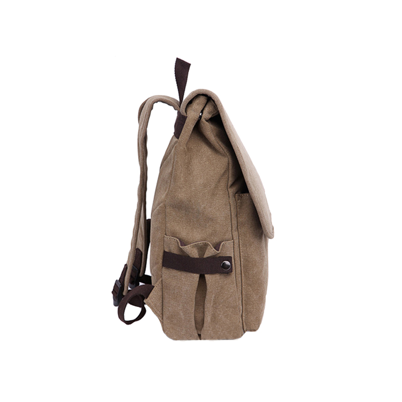 good quality Khaki Canvas Backpack for youth