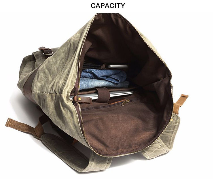 waterproof mens waxed canvas mochila laptop leather backpacks