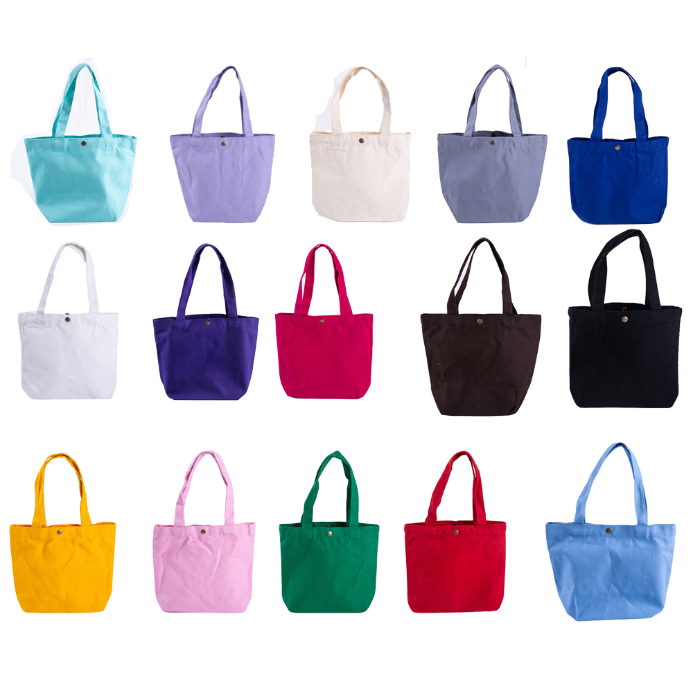 Candy color canvas small tote lunch box bag