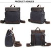 men knapsack washable canvas genuine leather leisure backpack