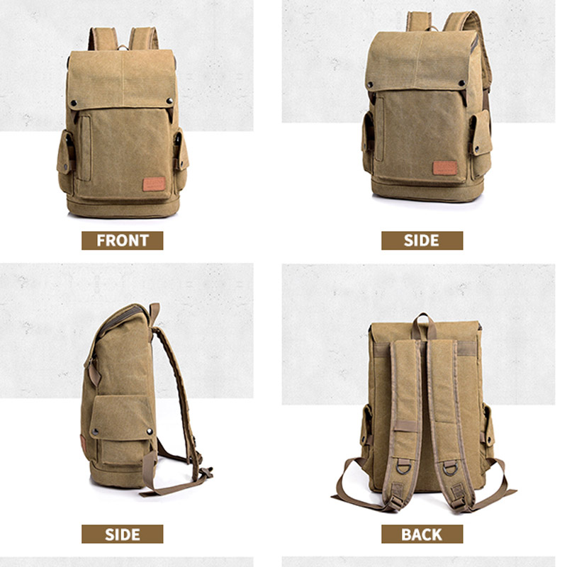 Canvas retro male school bag fashion outdoor backpack