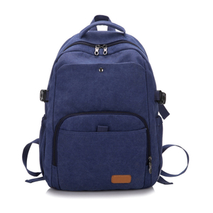 Simple canvas bookbag trendy school bag cotton backpack 