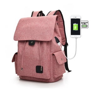 Polyester usb women outdoor school travel custom backpack
