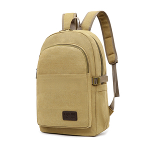 New custom logo canvas school laptop backpack bag 