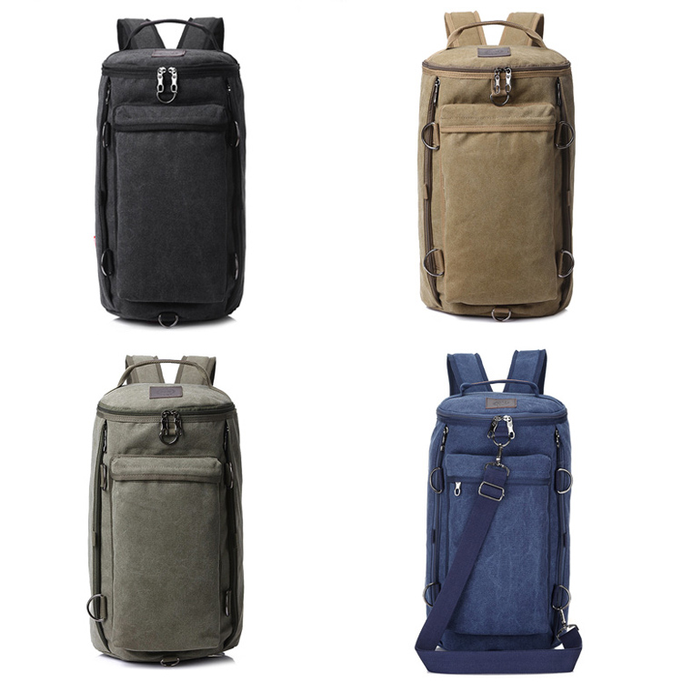 Multifunctional Canvas Travel Backpack Large Portable Duffle Bag