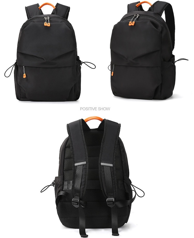 Multi-functional black nylon laptop usb backpack custom bag 