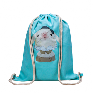 canvas outdoor activities shoulder backpack drawstring custom bag 