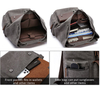 Customized Men Vintage Canvas Leather Drawstring Backpack Bag