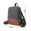 Vintage genuine leather backpack canvas bag in winter