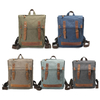 Leather backpack Unisex Bagpack Canvas Bag For College