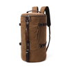 Custom Cylinder Leather Backpack Canvas Bag For Men