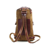 Custom fancy book bags canvas genuine leather backpack