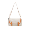 Simple canvas leather women daily female messenger bag