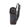 men travel knapsack genuine leather navy canvas backpack