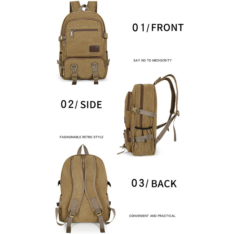 College school bags daily casual vintage canvas backpack