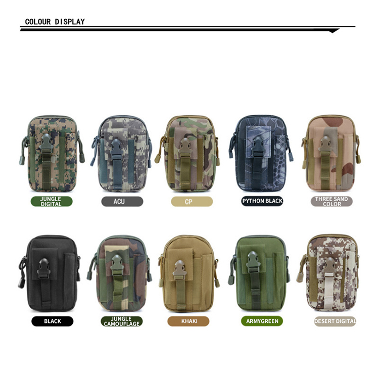 Tactical military shoulder running mountaineering waist camouflage bag