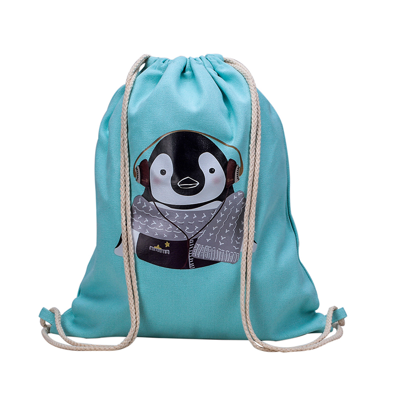 canvas outdoor activities shoulder backpack drawstring custom bag 